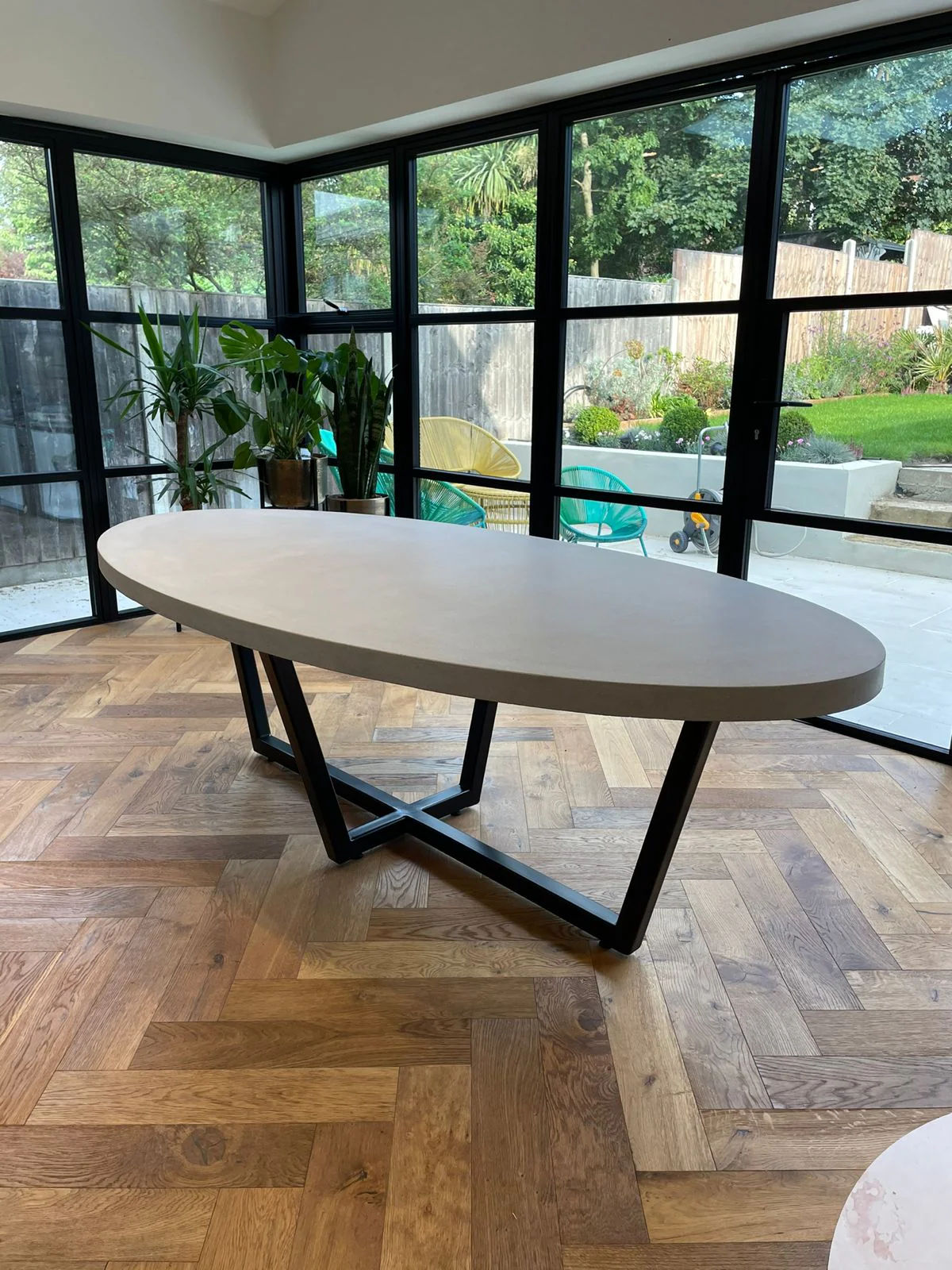 rectangle table - metal legs