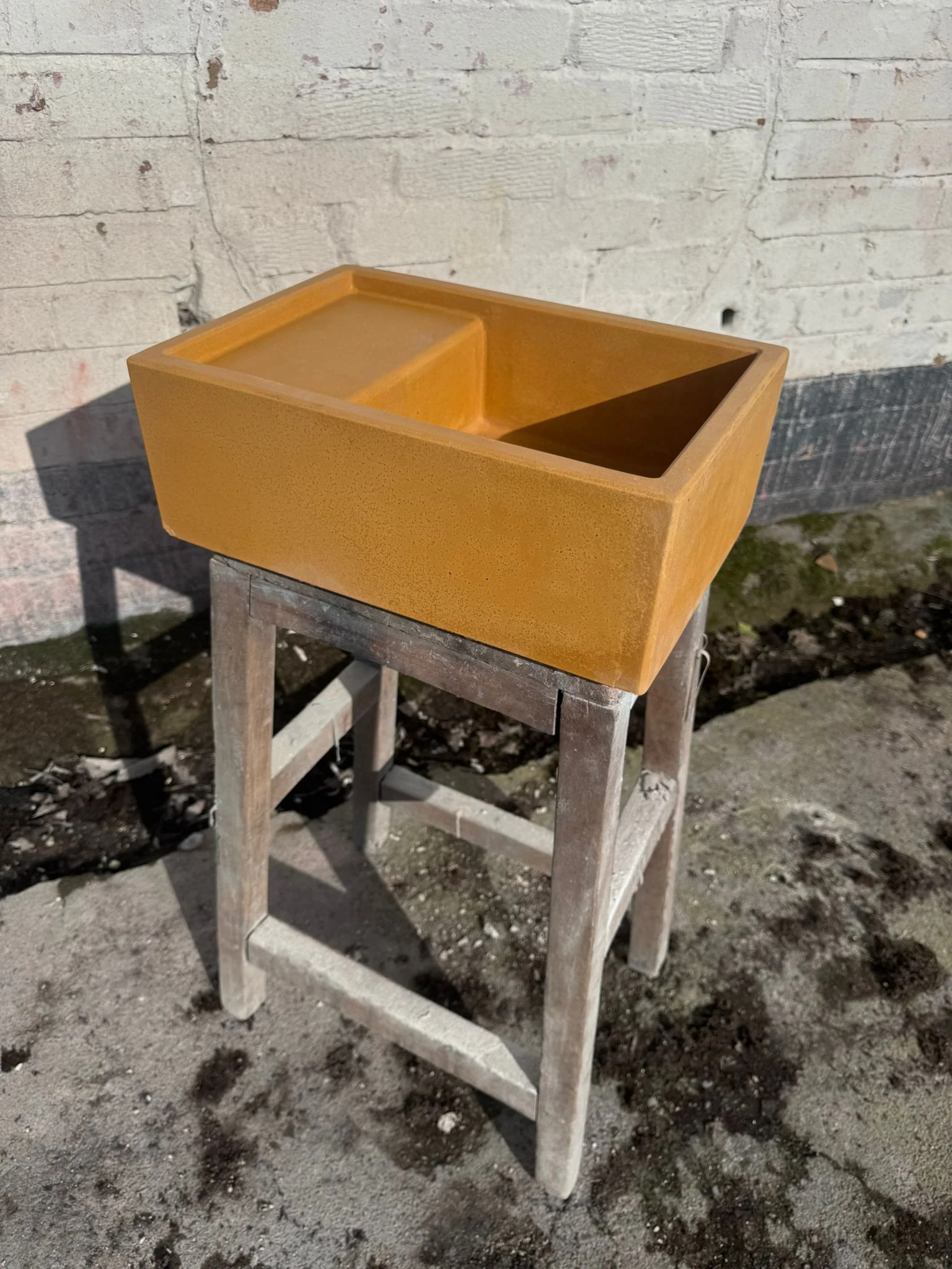 Sample Sale -  Concrete Sink - The Cloakroom Basin - Colonel Mustard - Image 2