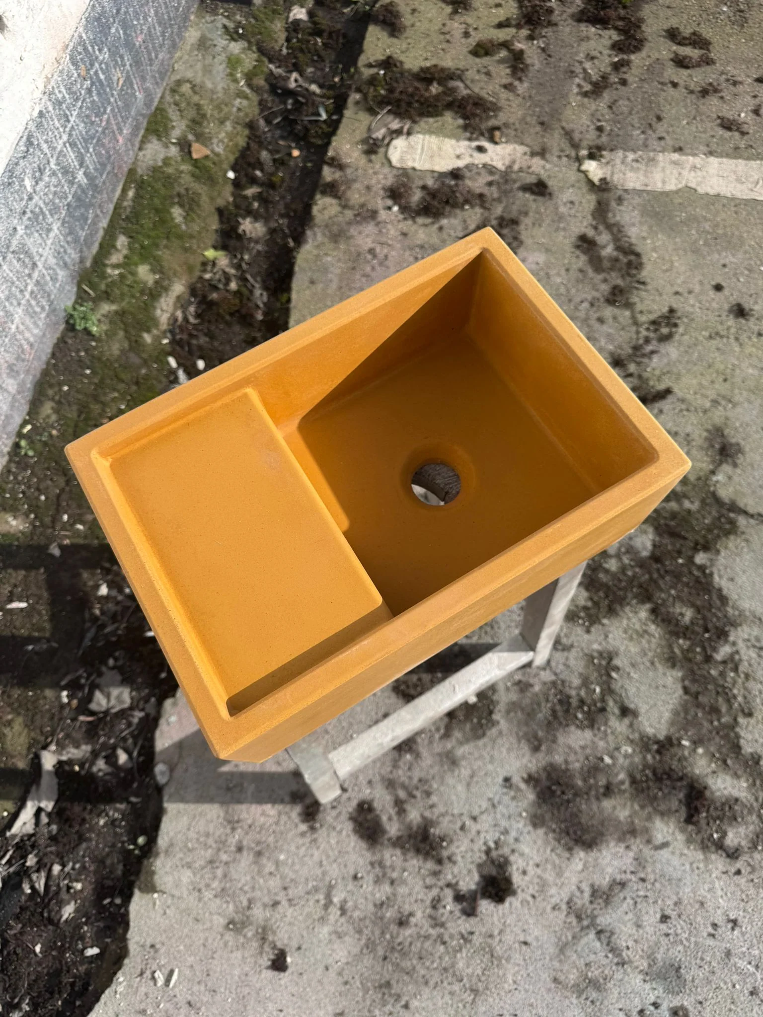 Sample Sale -  Concrete Sink - The Cloakroom Basin - Colonel Mustard - Image 5