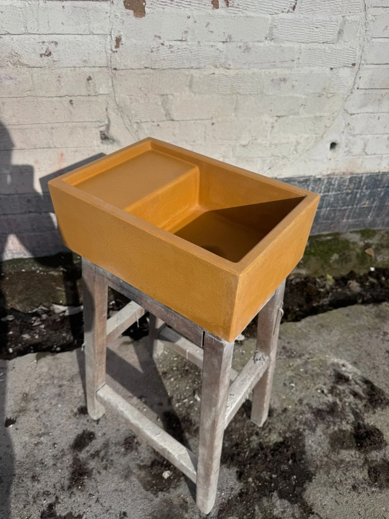 Sample Sale -  Concrete Sink - The Cloakroom Basin - Colonel Mustard - Image 6