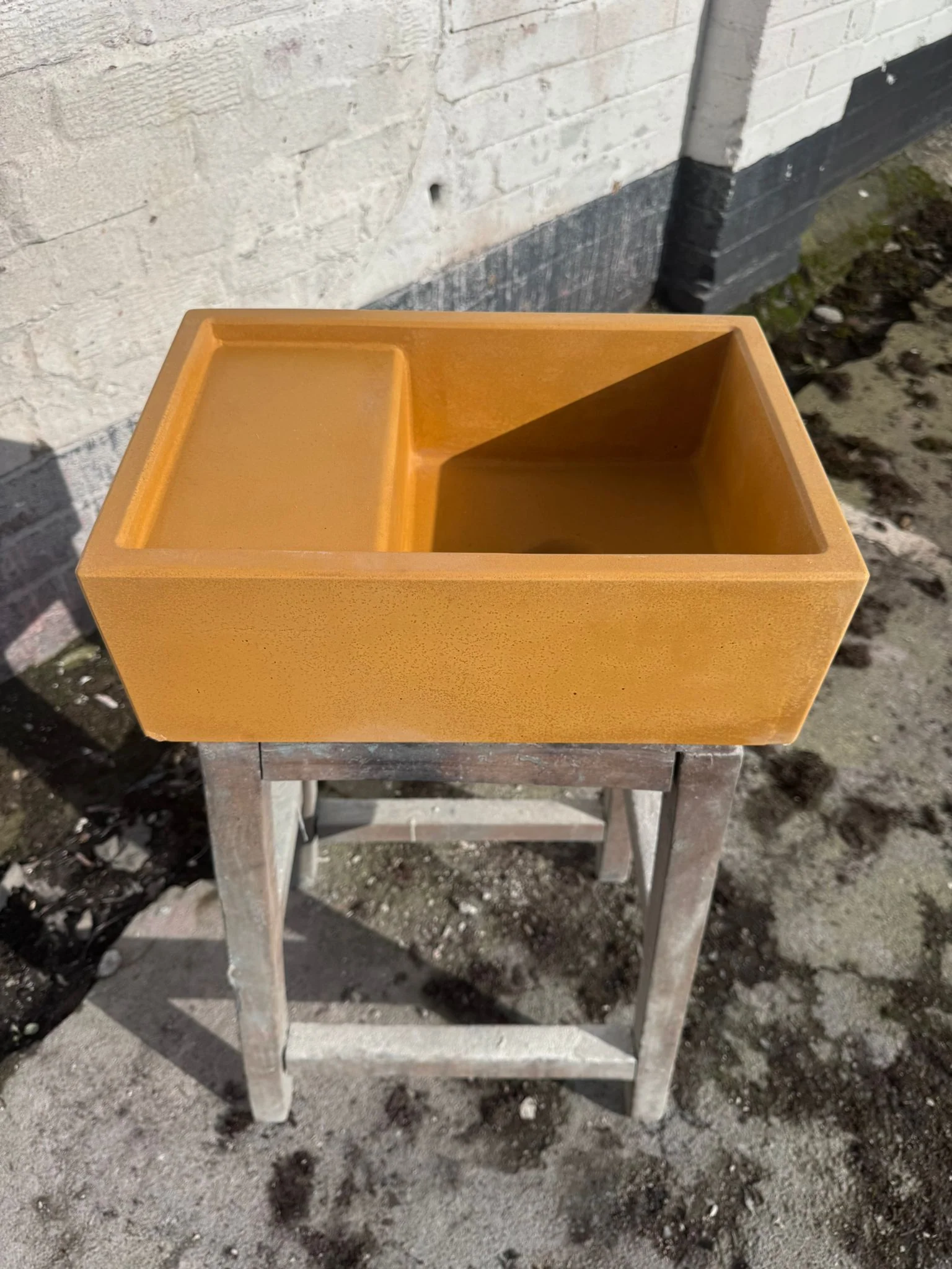 Sample Sale -  Concrete Sink - The Cloakroom Basin - Colonel Mustard - Image 7