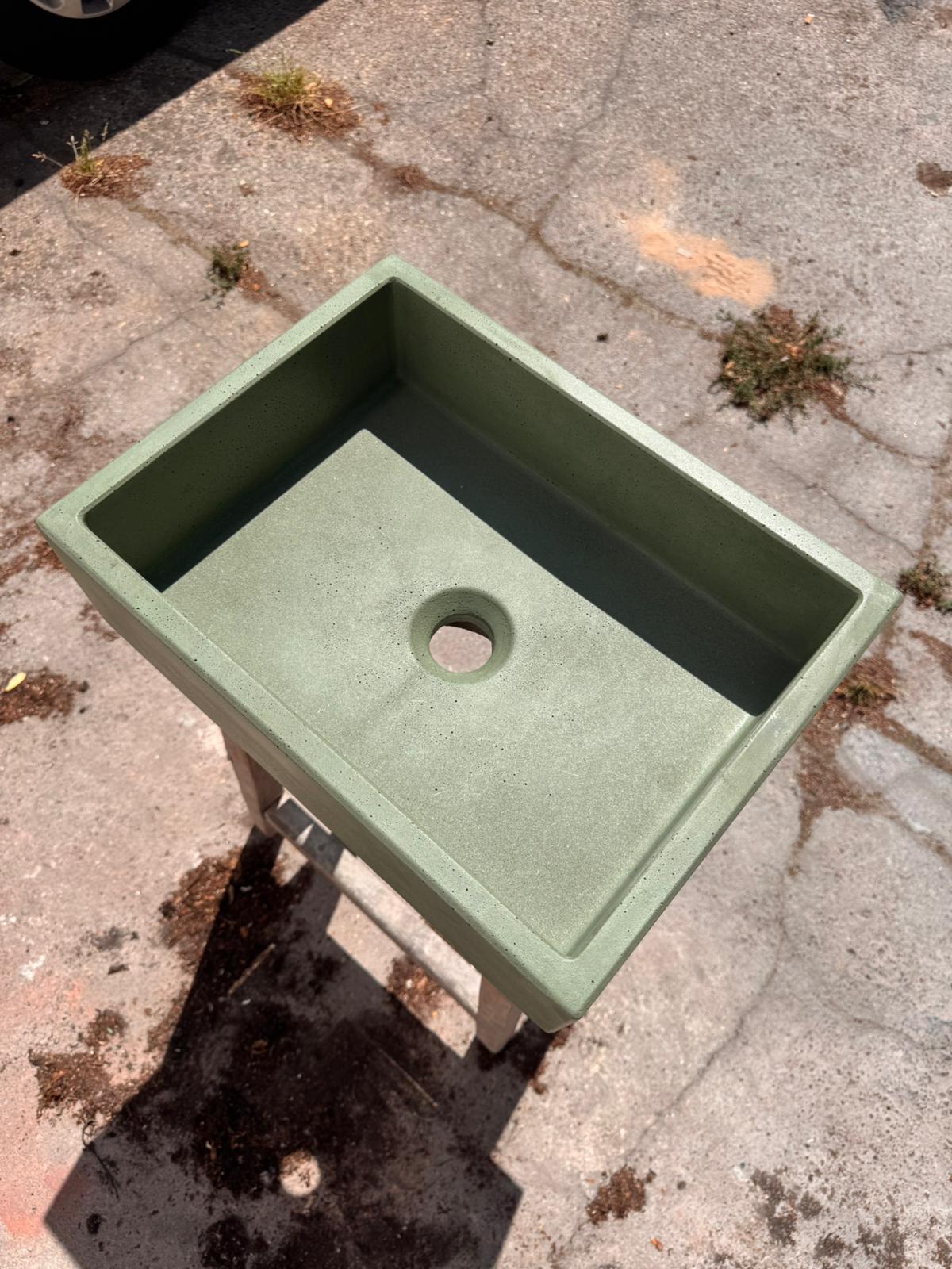 Sample Sale -  Concrete Sink - The Mini Rectangle - Pickle - Image 4