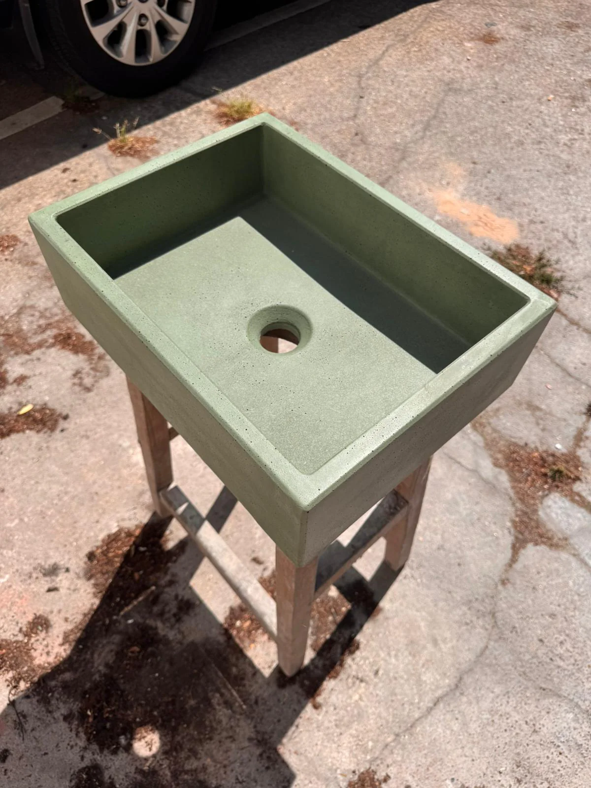 Sample Sale -  Concrete Sink - The Mini Rectangle - Pickle - Image 5