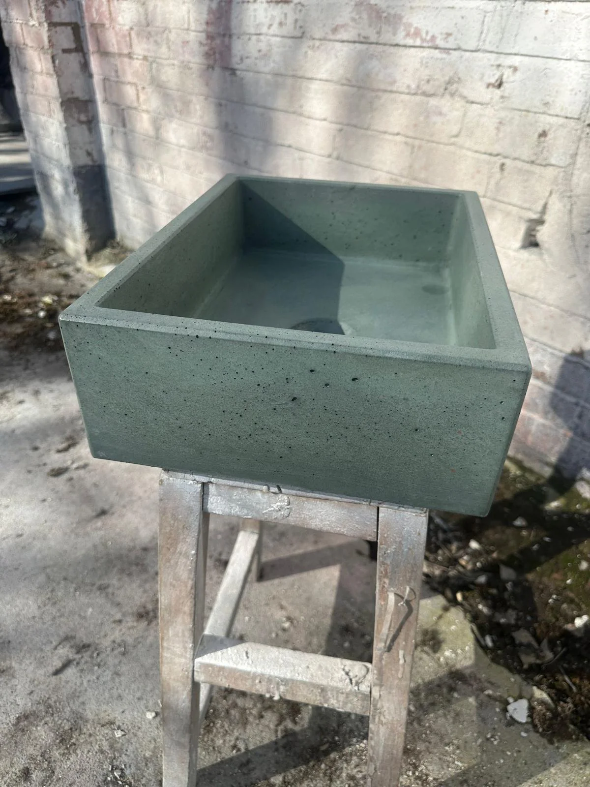 Sample Sale -  Concrete Sink - The Mini Rectangle - Beulah Green - Image 4