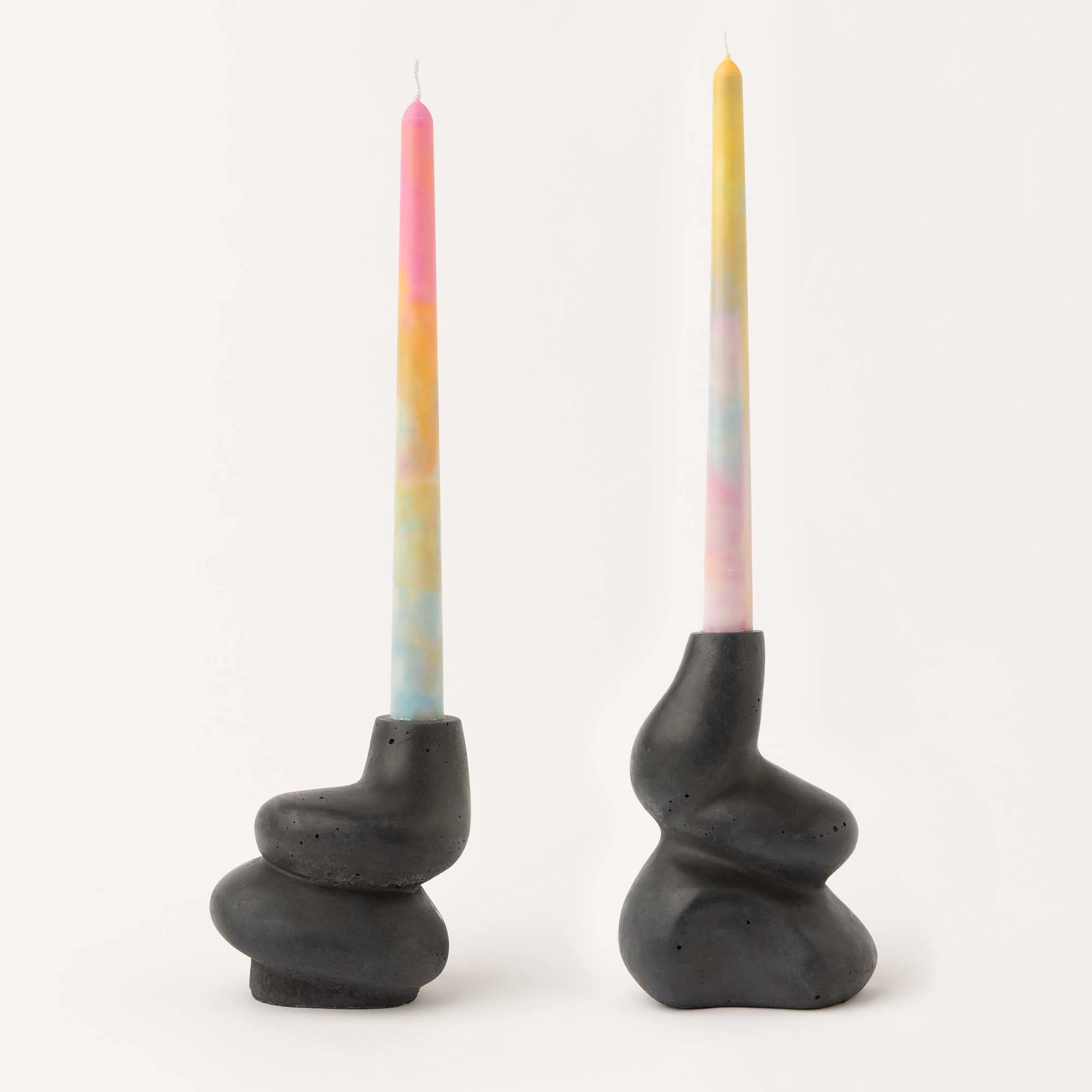 The Cuddle - A Pair of Little and Big Glob Candle Holders