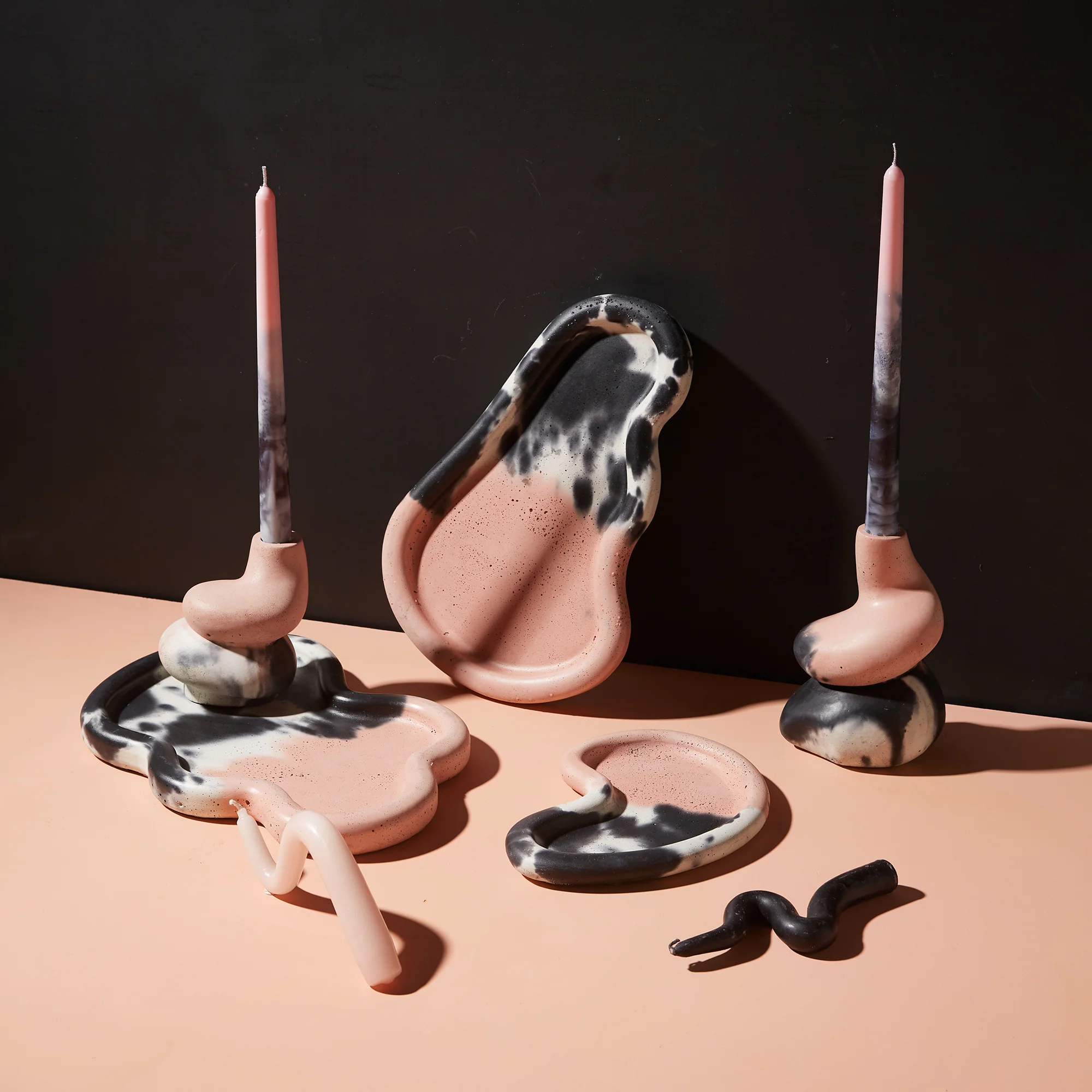 The Cuddle - A Pair of Little and Big Glob Candle Holders - Image 10