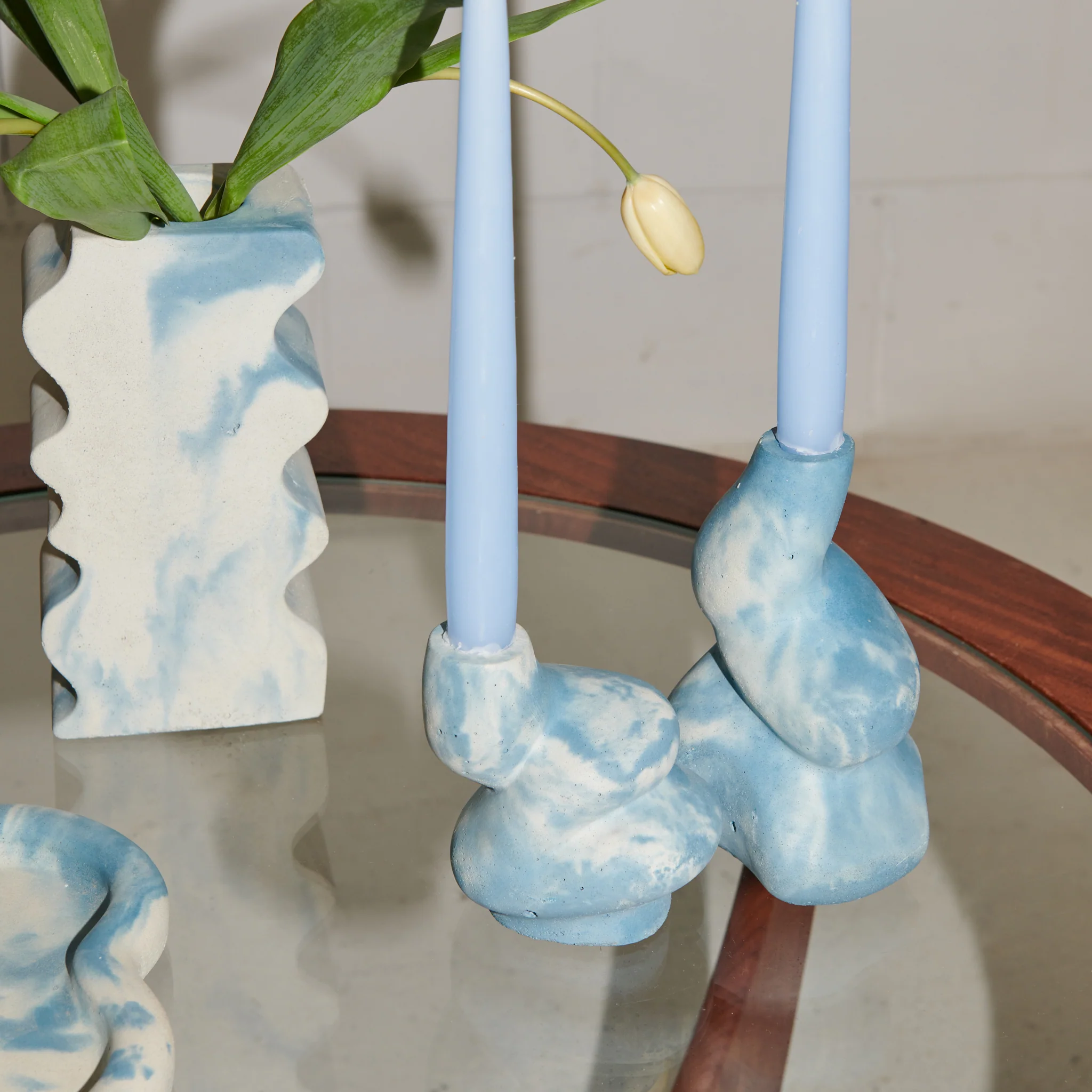 The Cuddle - A Pair of Little and Big Glob Candle Holders - Image 11