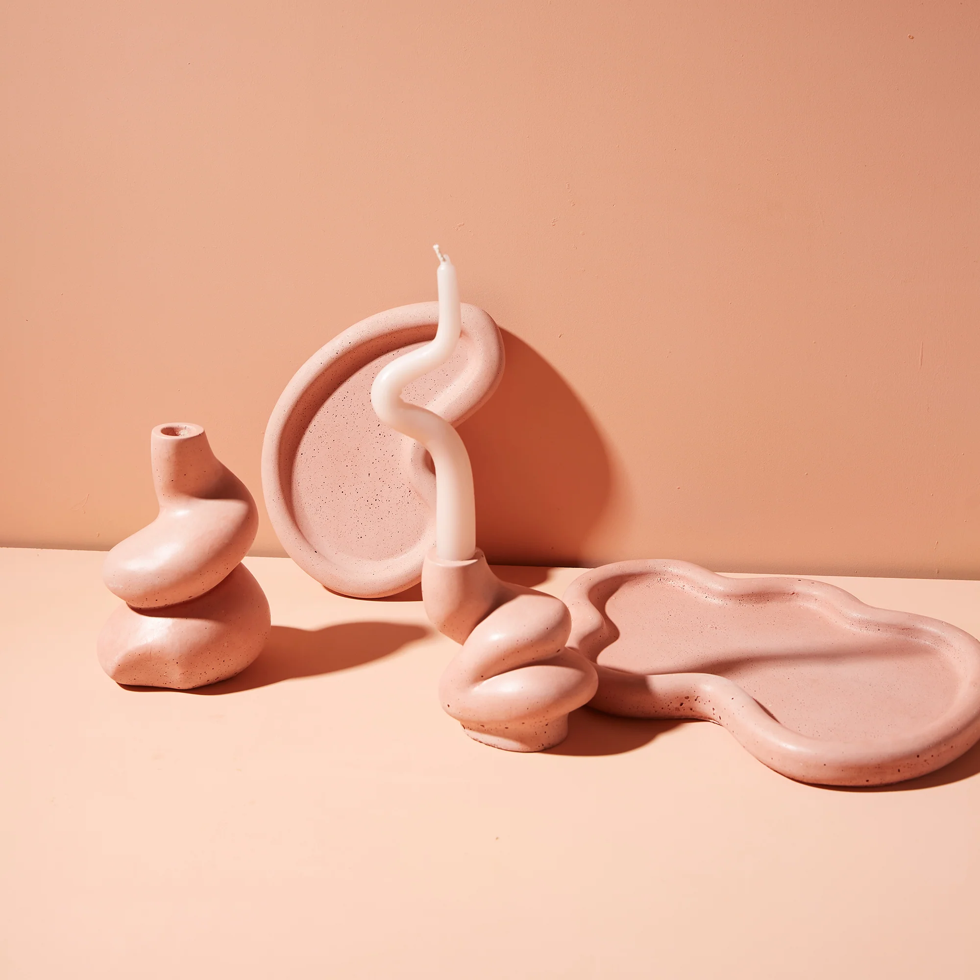 The Cuddle - A Pair of Little and Big Glob Candle Holders - Image 15