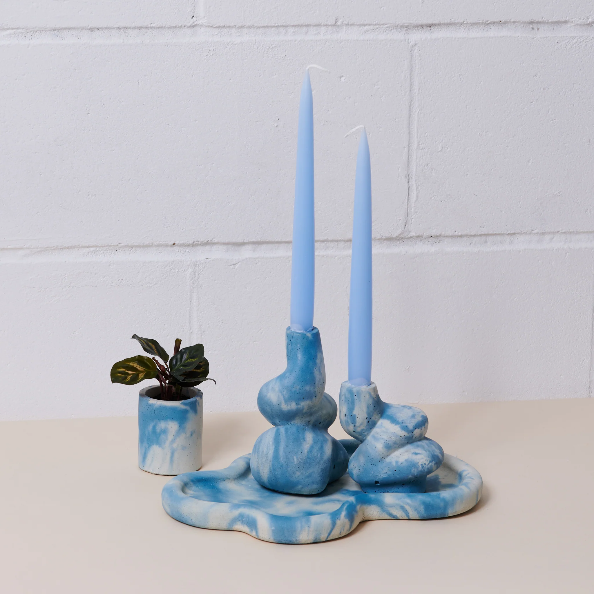 The Cuddle - A Pair of Little and Big Glob Candle Holders - Image 18