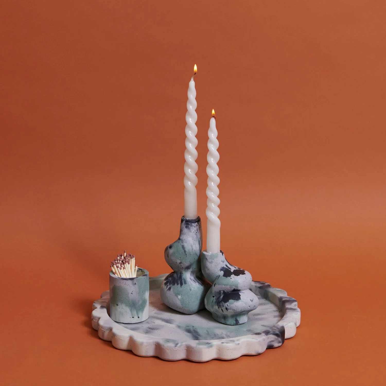 The Cuddle - A Pair of Little and Big Glob Candle Holders - Image 2